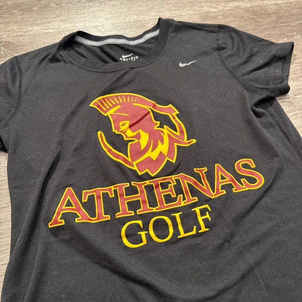Athenas Golf‎ shirt Womens Medium Nike Dri Fit Short Sleece Tee Casual Ladies